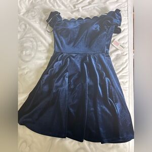 Navy Blue Velvet Dress: NEVER WORN